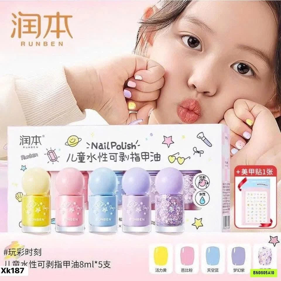 SÉT 5 LỌ MÓNG TAY CHO BÉ