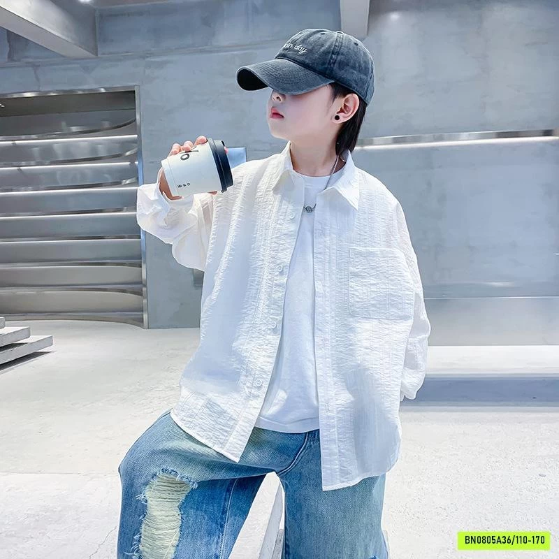 SƠ MI ĐŨI DÀI TAY TRẮNG HHBABY