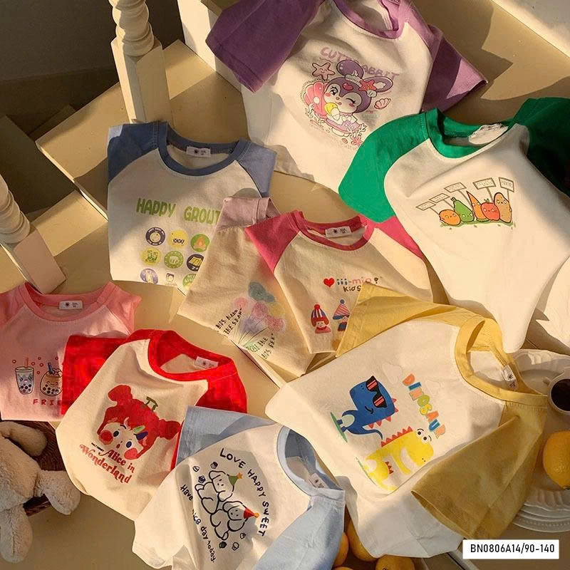 ÁO THUN PHỐI MÀU TAY 7 MẪU