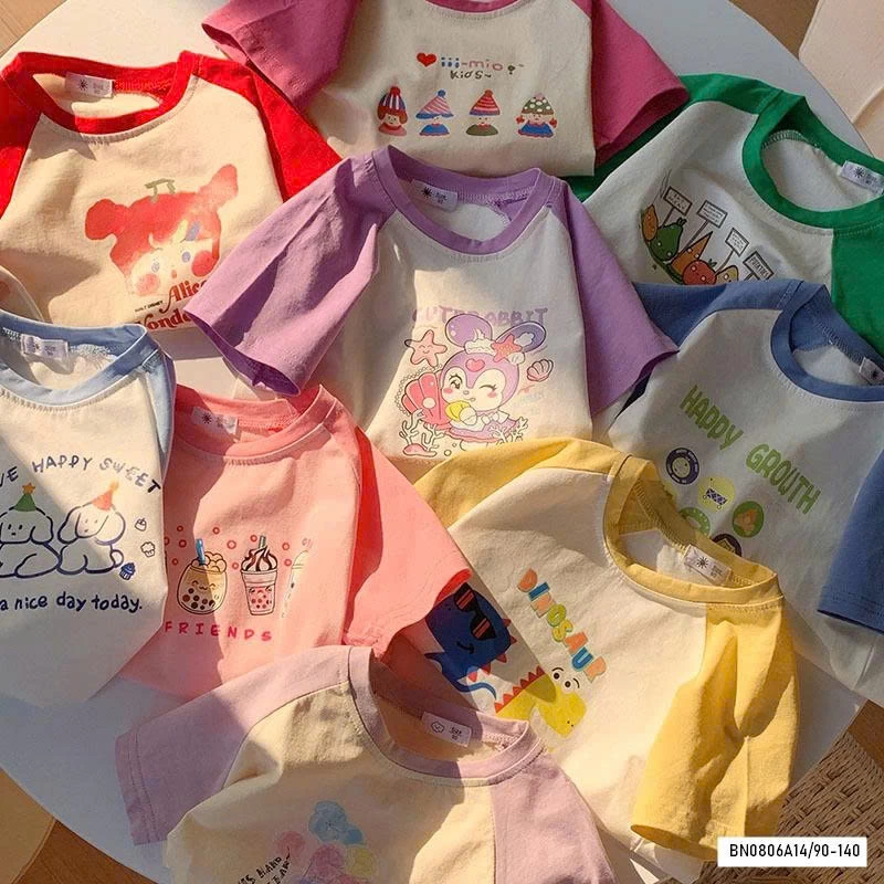 ÁO THUN PHỐI MÀU TAY 7 MẪU