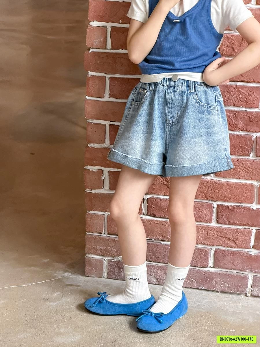 SHORT JEANS GẤP GẤU 26C067 AMBB