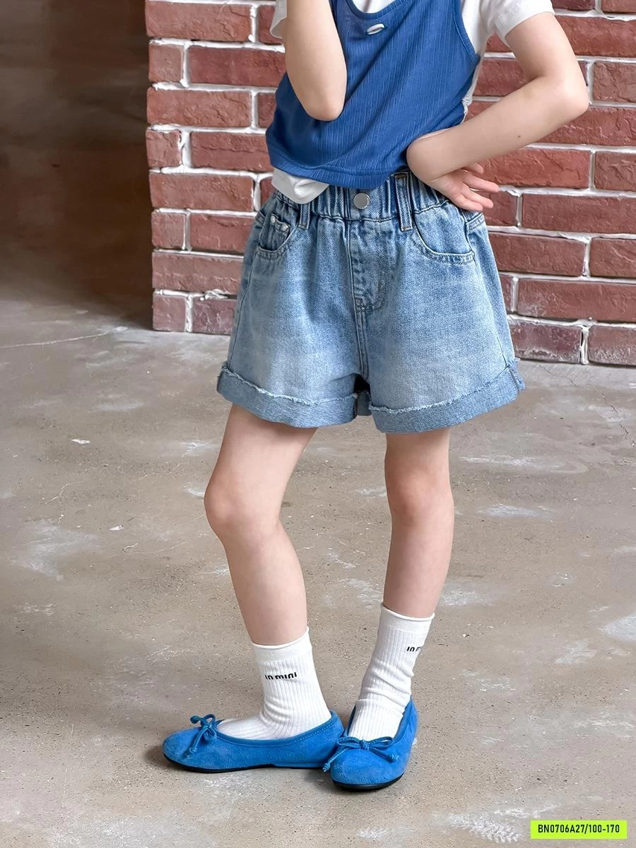 SHORT JEANS GẤP GẤU 26C067 AMBB