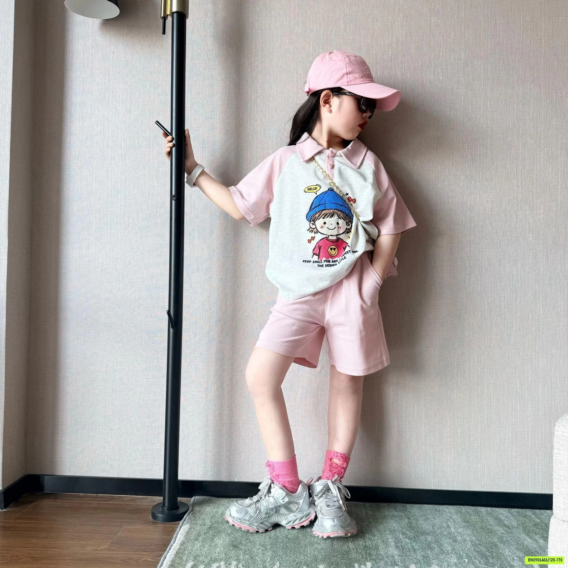 SÉT POLO HỒNG PHỐI MÀU TAY SZ ĐẠI