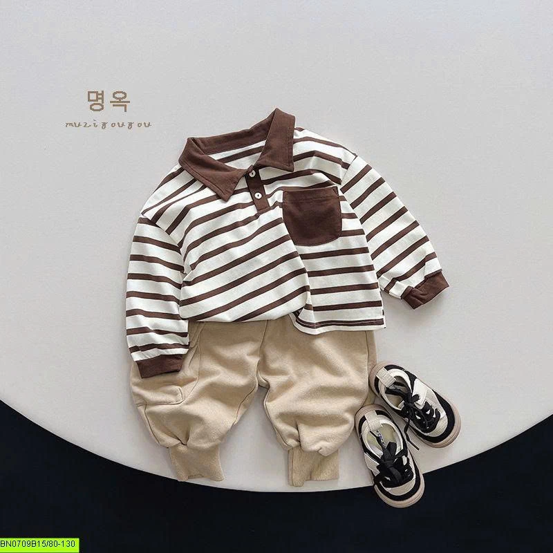 ÁO POLO DÀI TAY PHỐI CỔ