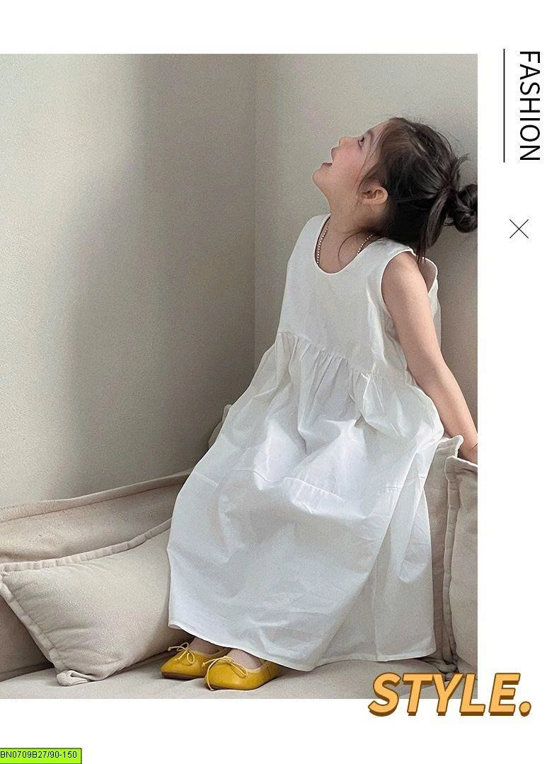 VÁY MAXI TRẮNG DÁNG RỘNG BG