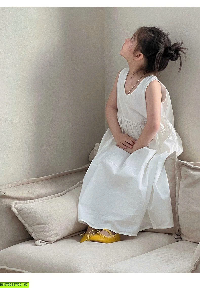 VÁY MAXI TRẮNG DÁNG RỘNG BG