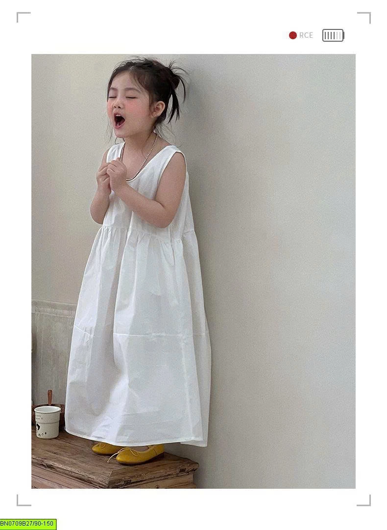 VÁY MAXI TRẮNG DÁNG RỘNG BG