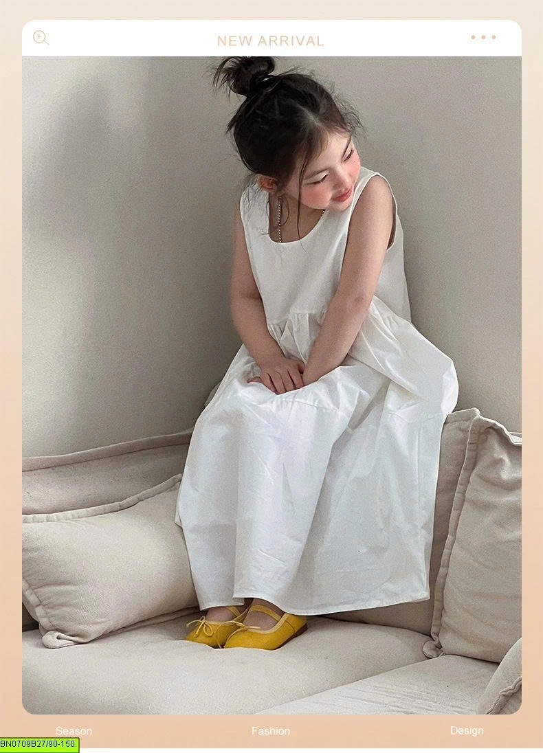 VÁY MAXI TRẮNG DÁNG RỘNG BG