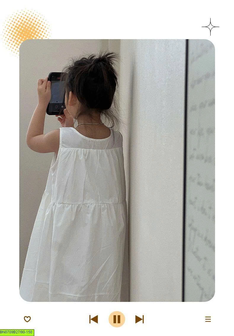 VÁY MAXI TRẮNG DÁNG RỘNG BG
