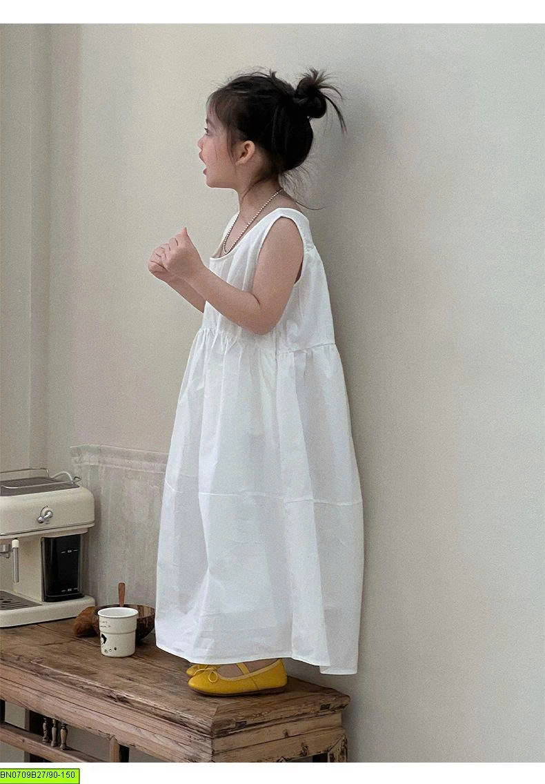 VÁY MAXI TRẮNG DÁNG RỘNG BG