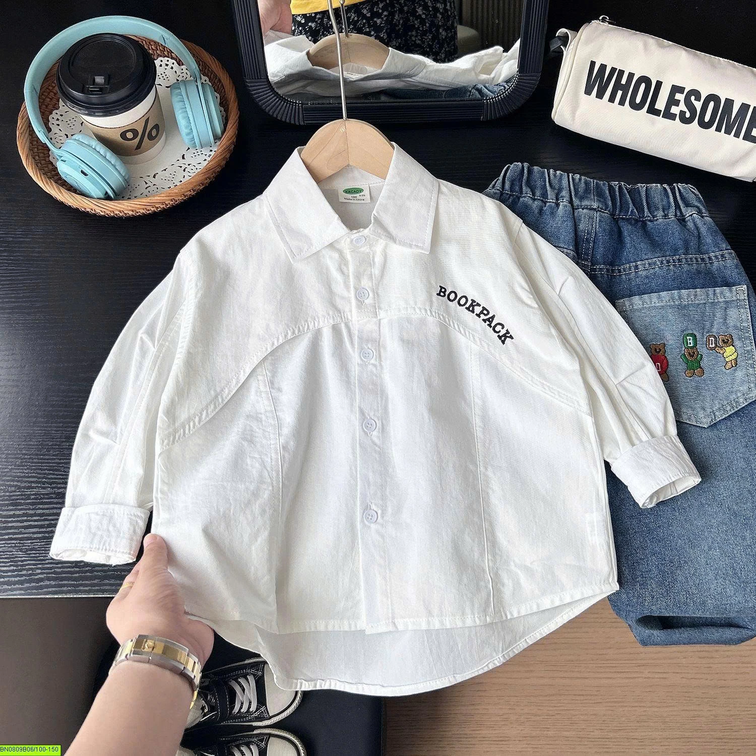 ÁO SƠ MI CÁ TINH THÊU CHỮ  KACADY