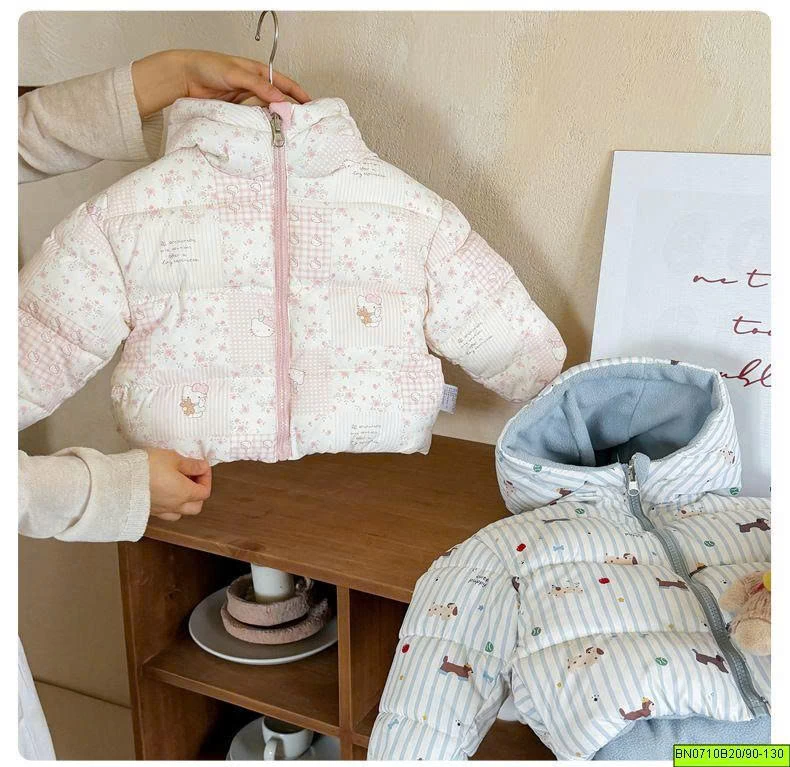 ÁO PHAO HỌA TIẾT LÓT LÔNG CỪU 2 MẶT SIÊU ẤM
