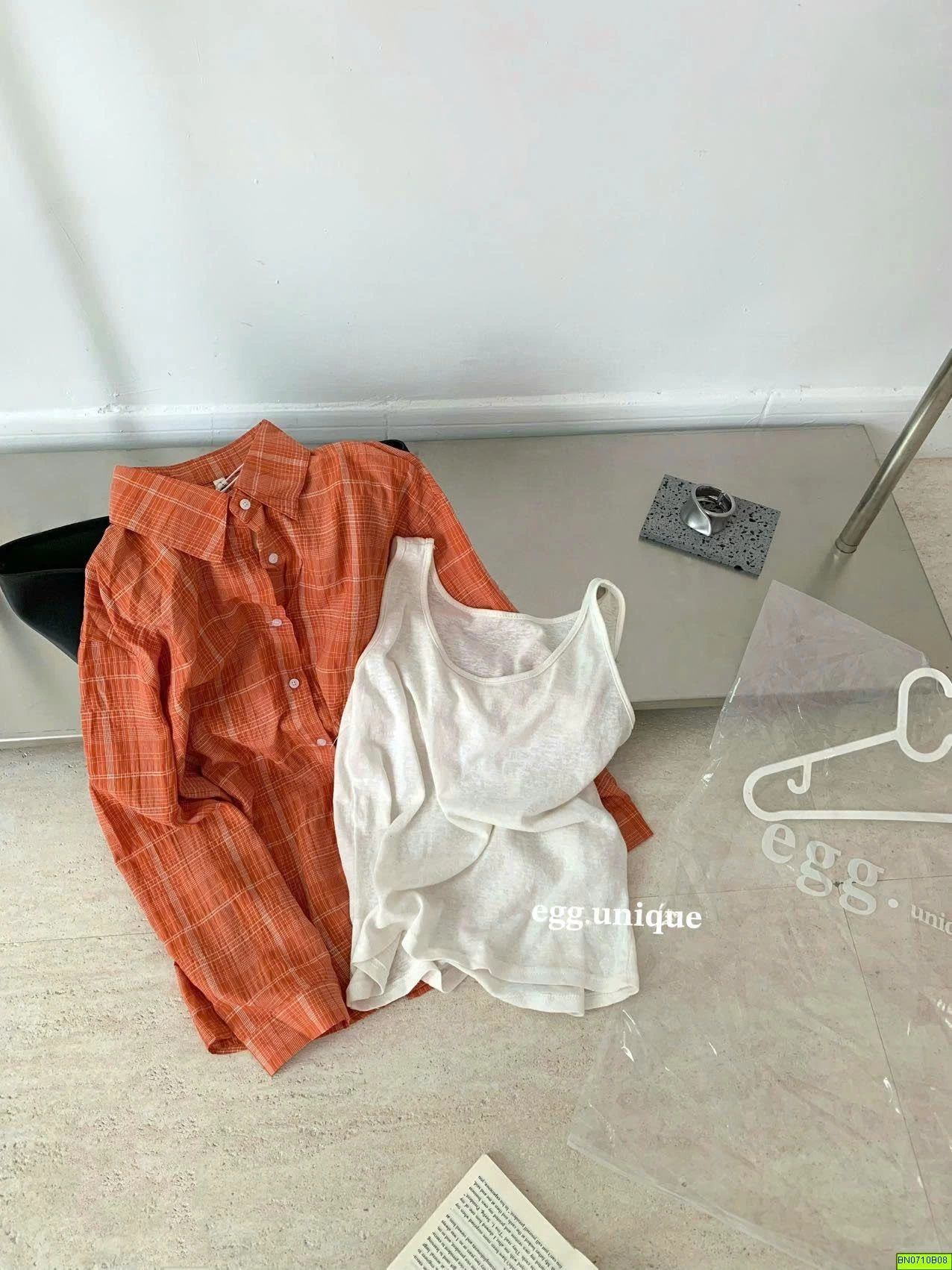 ÁO SƠ MI CHỐNG NẮNG MÀU CAM CARO