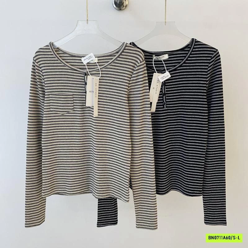 ÁO NỈ KẺ CÚC CỔ RS.STUDIO