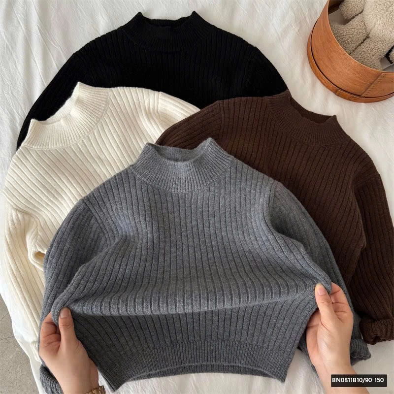 ÁO LEN GÂN CAO CỔ TRƠN MÀU MMY 7825