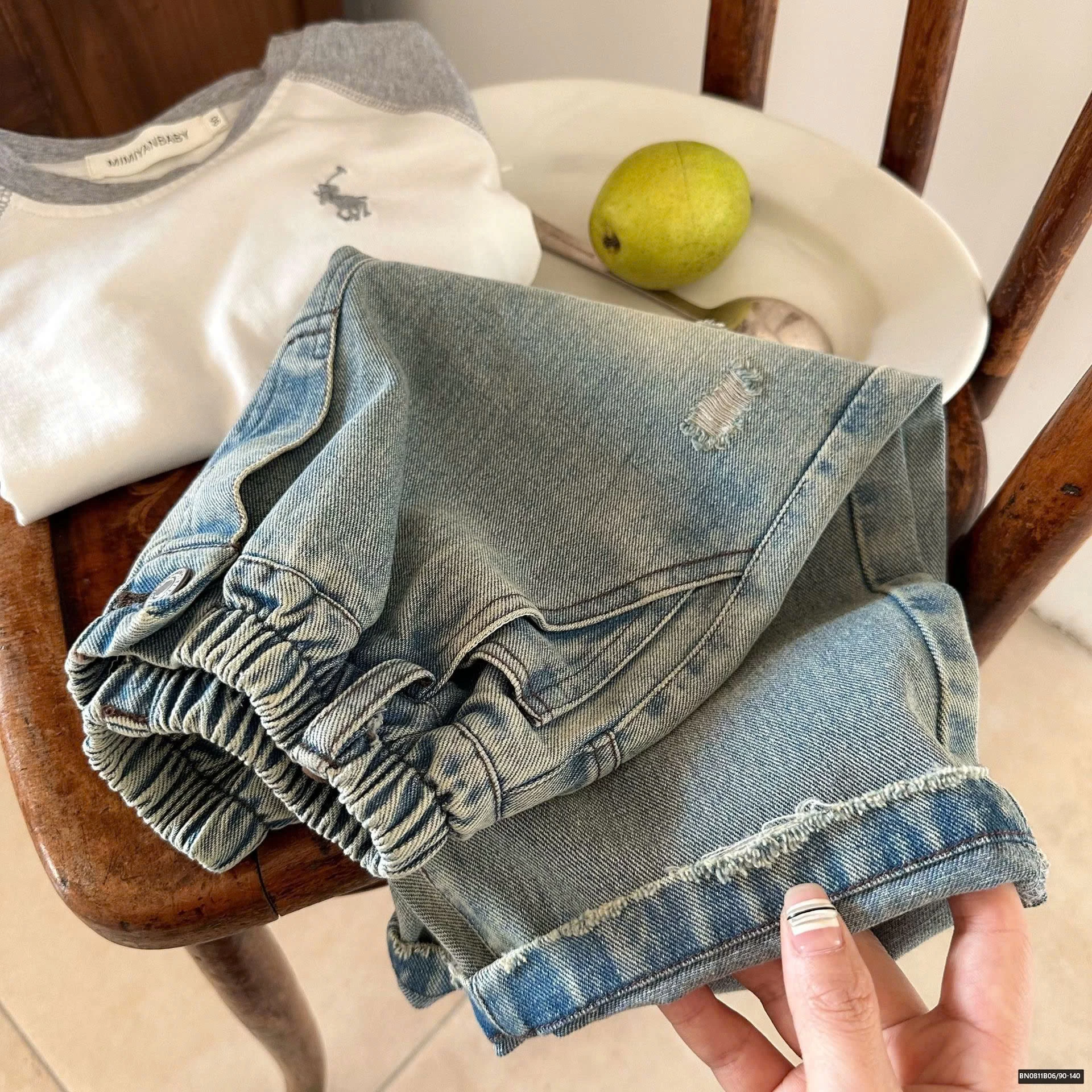 QUẦN JEAN RÁCH BẠC MÀU MMY