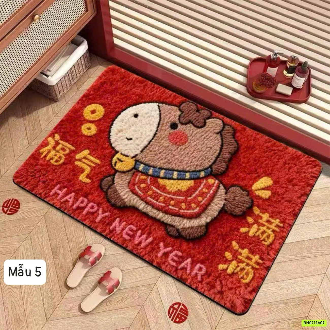 THẢM BẾP/NHÀ TẮM NGỰA ĐỎ