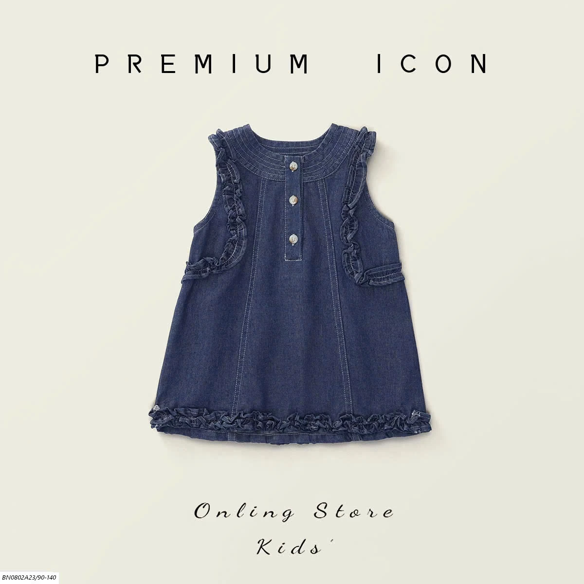 ĐẦM JEANS VIỀN BÈO PREMIUM