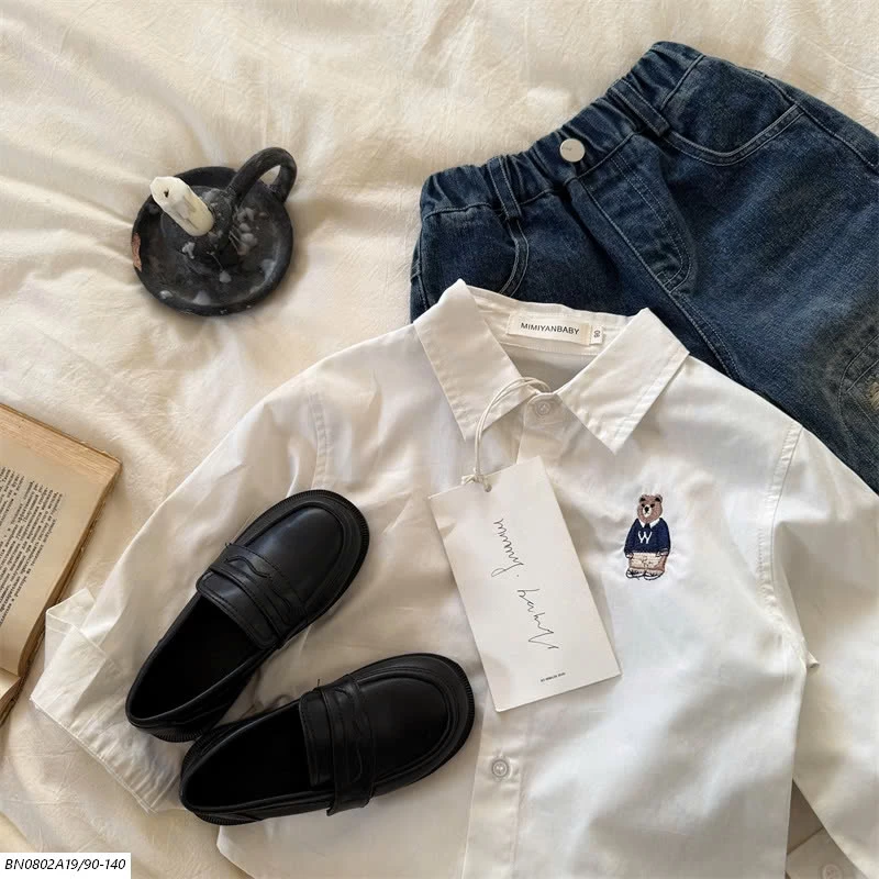 SƠ MI THÊU LOGO GẤU MMY