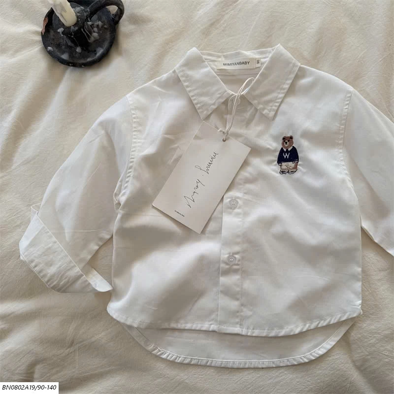 SƠ MI THÊU LOGO GẤU MMY