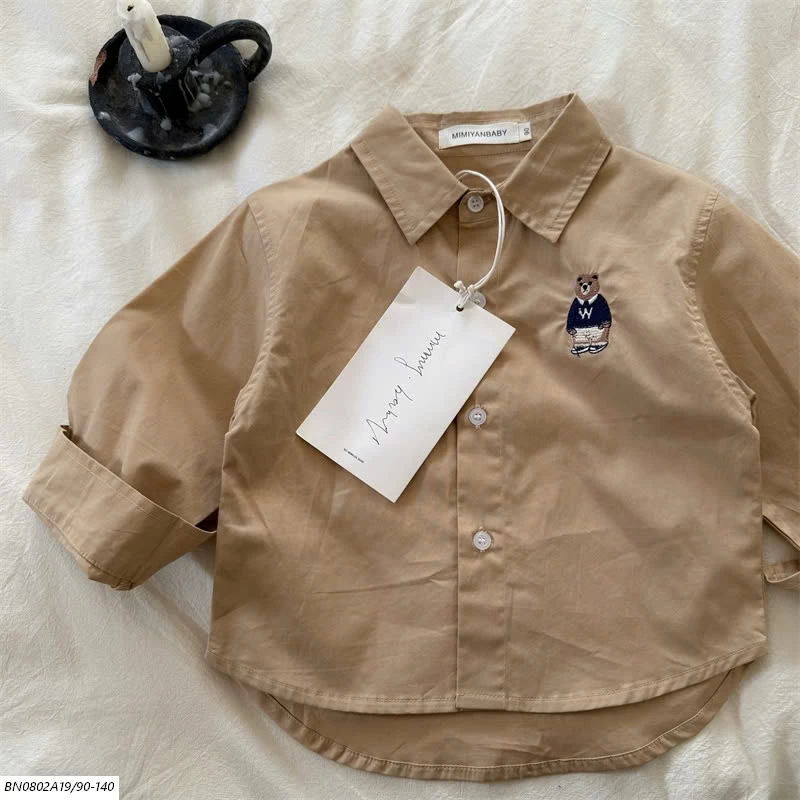 SƠ MI THÊU LOGO GẤU MMY