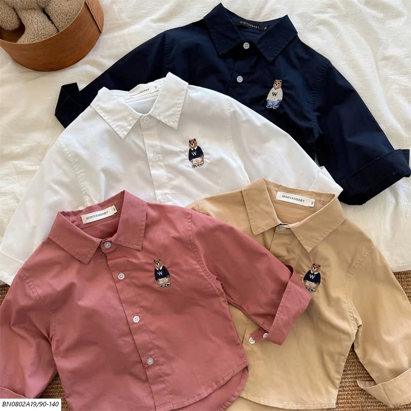 SƠ MI THÊU LOGO GẤU MMY