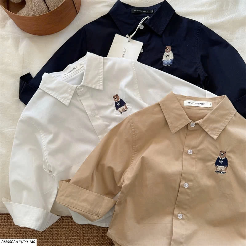 SƠ MI THÊU LOGO GẤU MMY