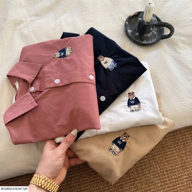 SƠ MI THÊU LOGO GẤU MMY