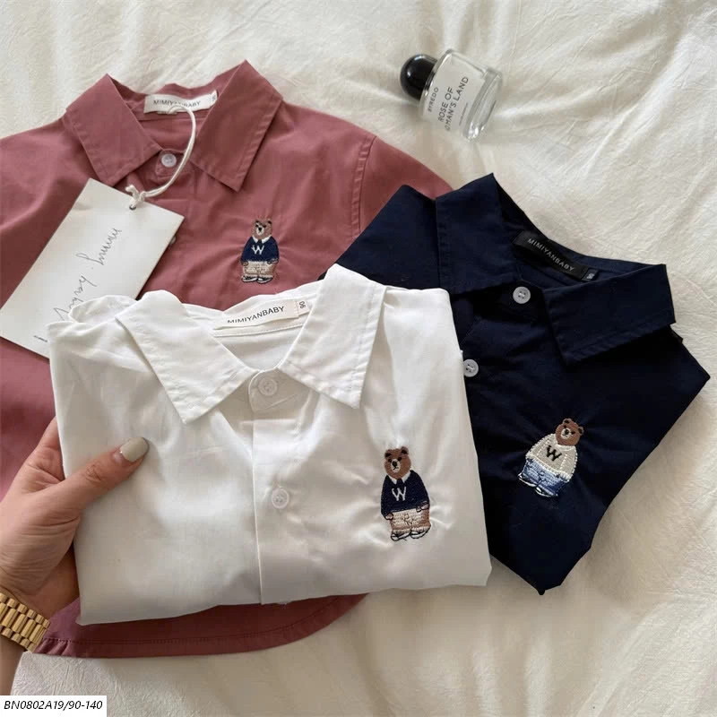 SƠ MI THÊU LOGO GẤU MMY