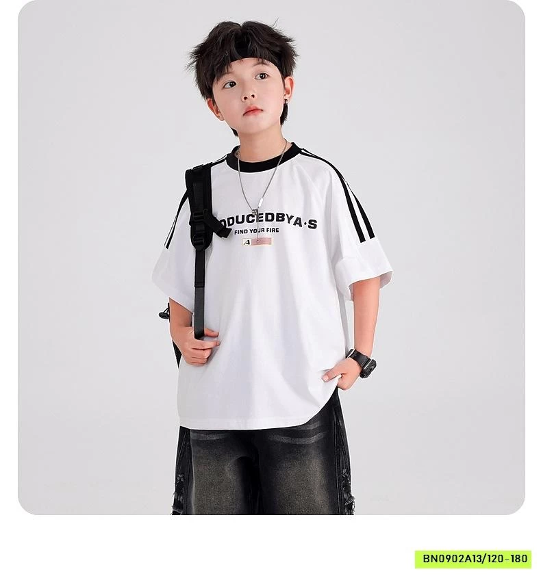 ÁO THUN SỌC VAI IN CHỮ