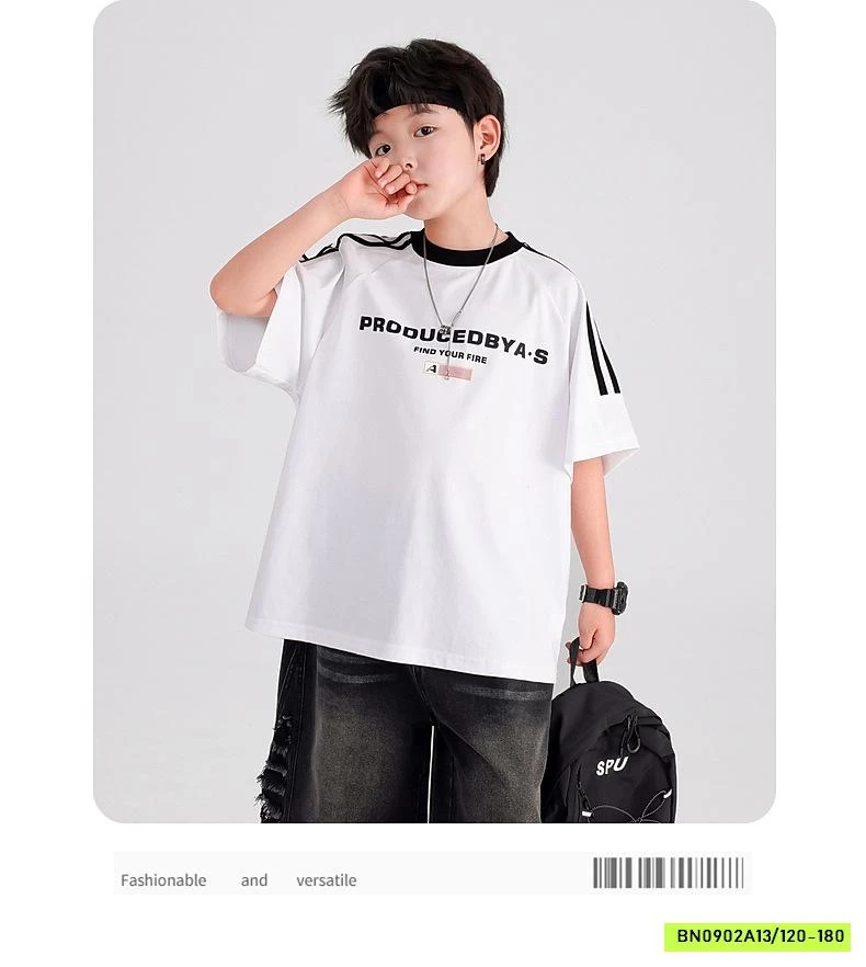 ÁO THUN SỌC VAI IN CHỮ