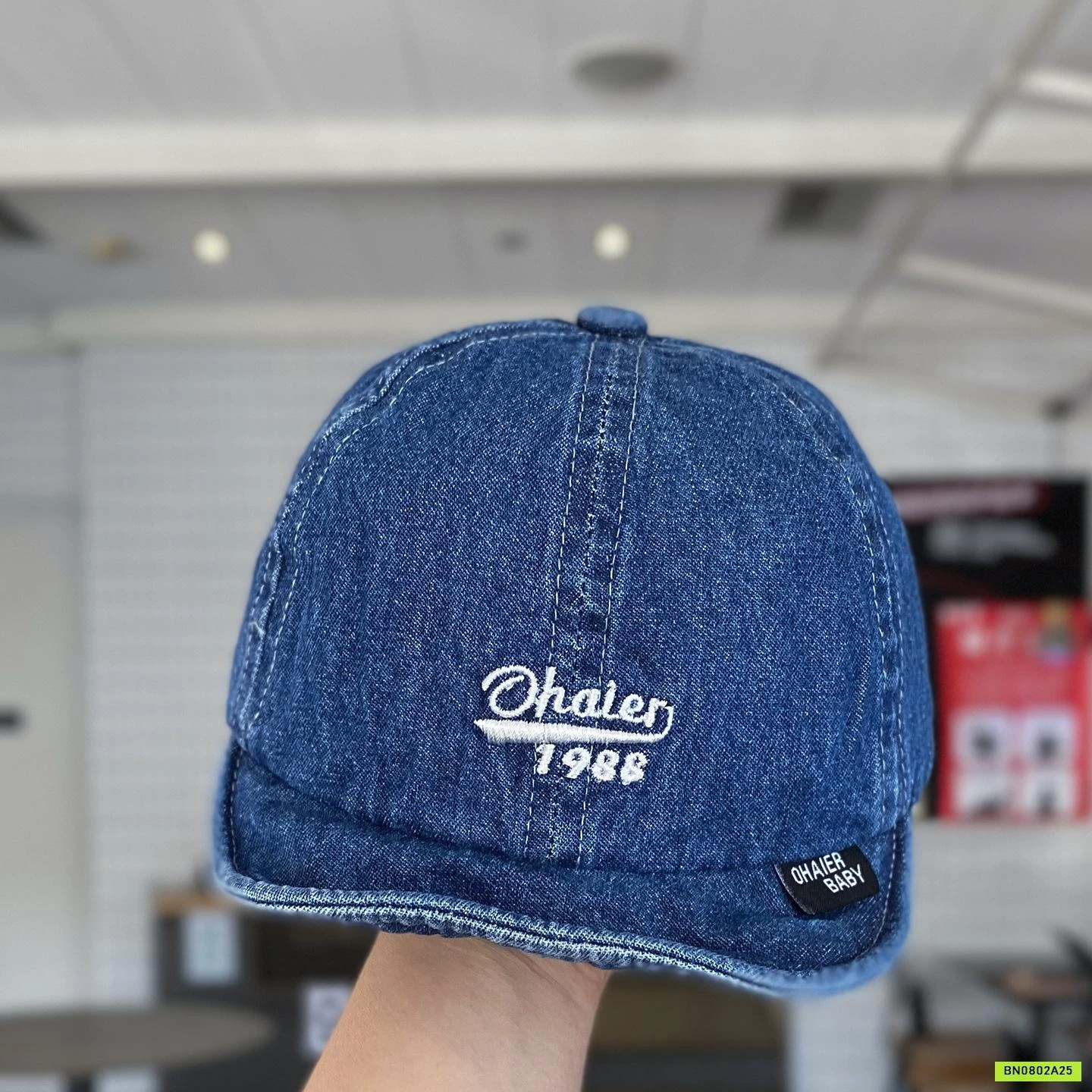 MŨ JEANS THÊU CHỮ