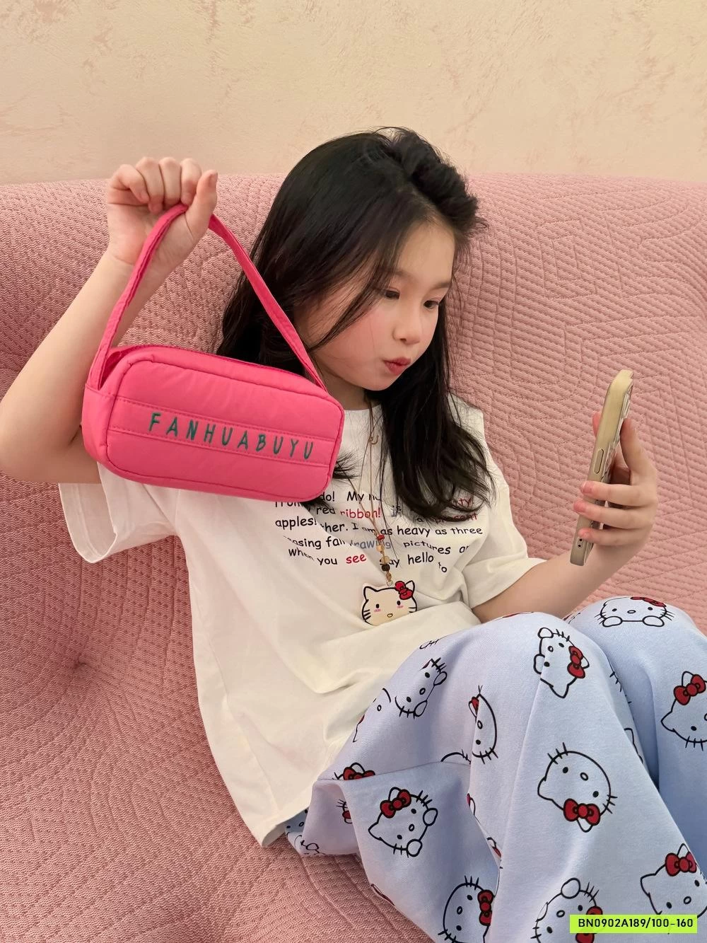ÁO THUN KITTY IN CHỮ NHỎ KUMAIKIDS
