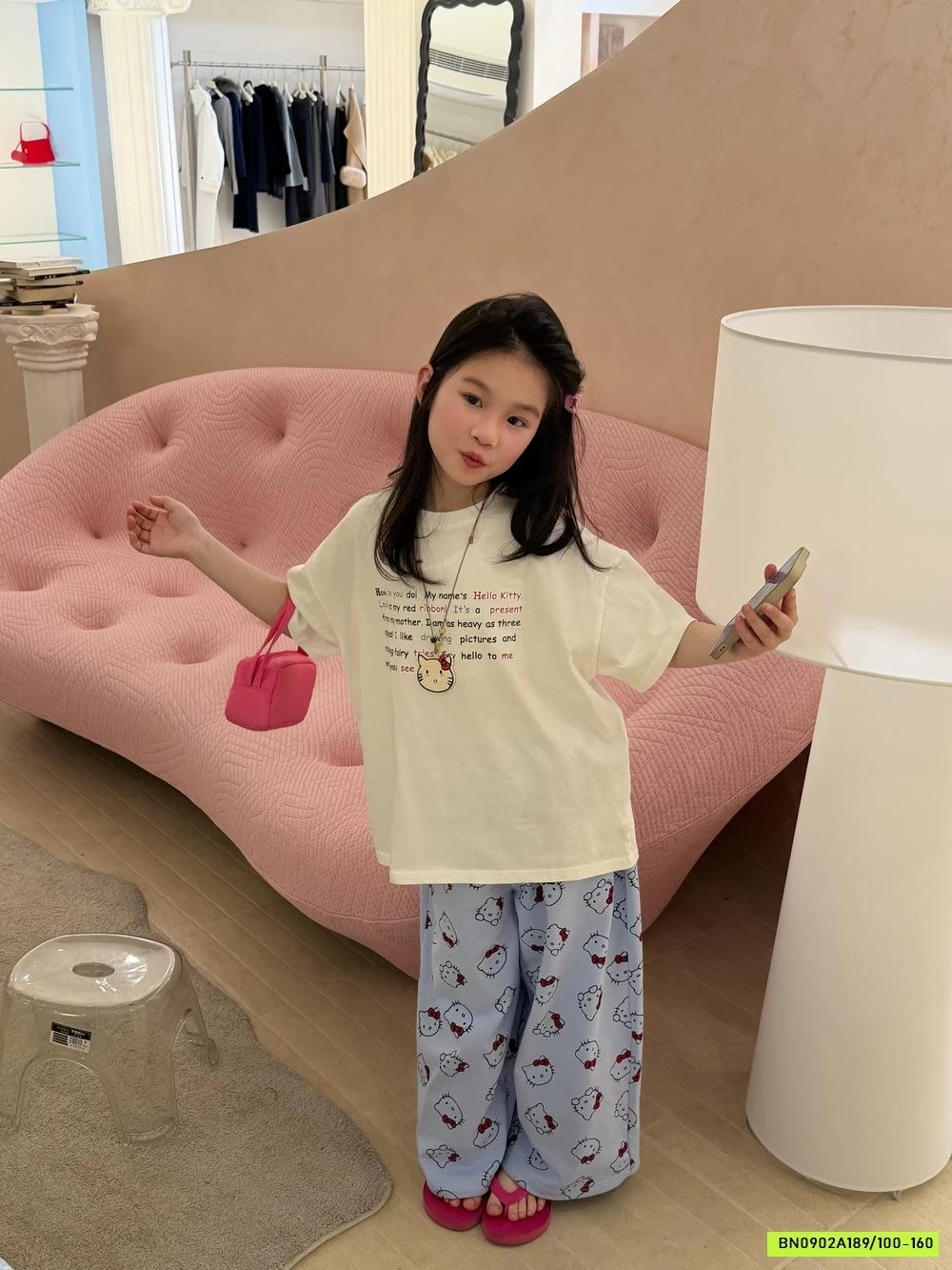 ÁO THUN KITTY IN CHỮ NHỎ KUMAIKIDS
