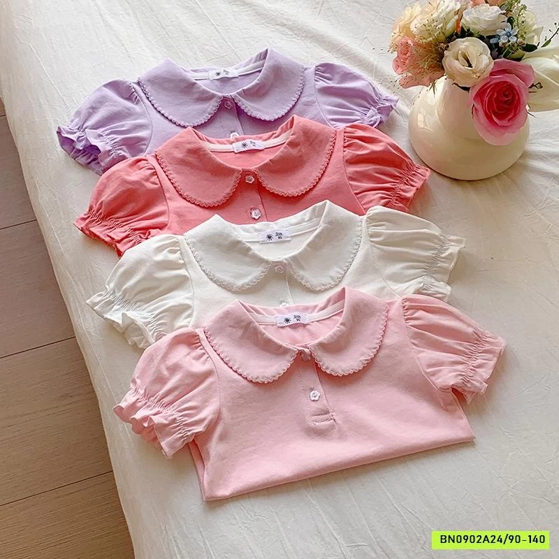 ÁO THUN CỔ SEN BO TAY