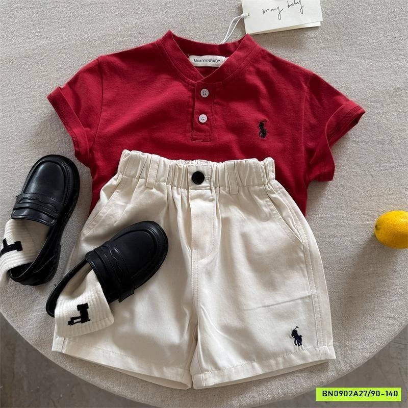 ÁO THUN CỔ TRỤ LOGO NGỰA MMY