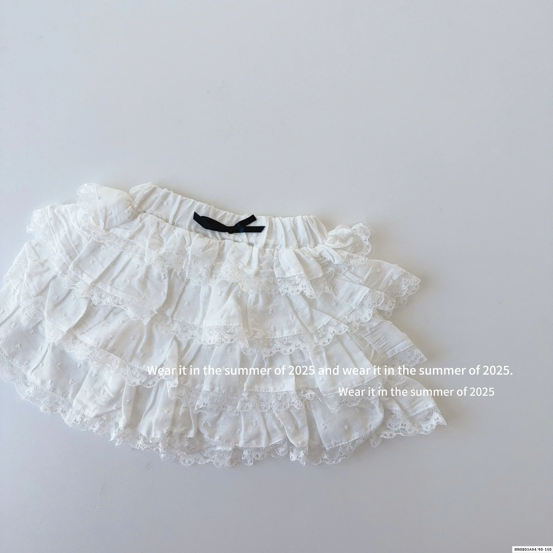 ÁO 2 DÂY CHẤM BI MIX CV TRẮNG T&QKIDS