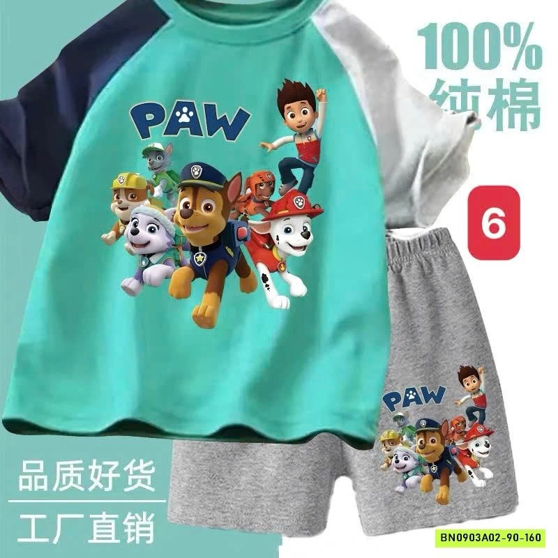 BỘ THUN IN HÌNH HOẠT HÌNH CHO BÉ TRAI hết sale