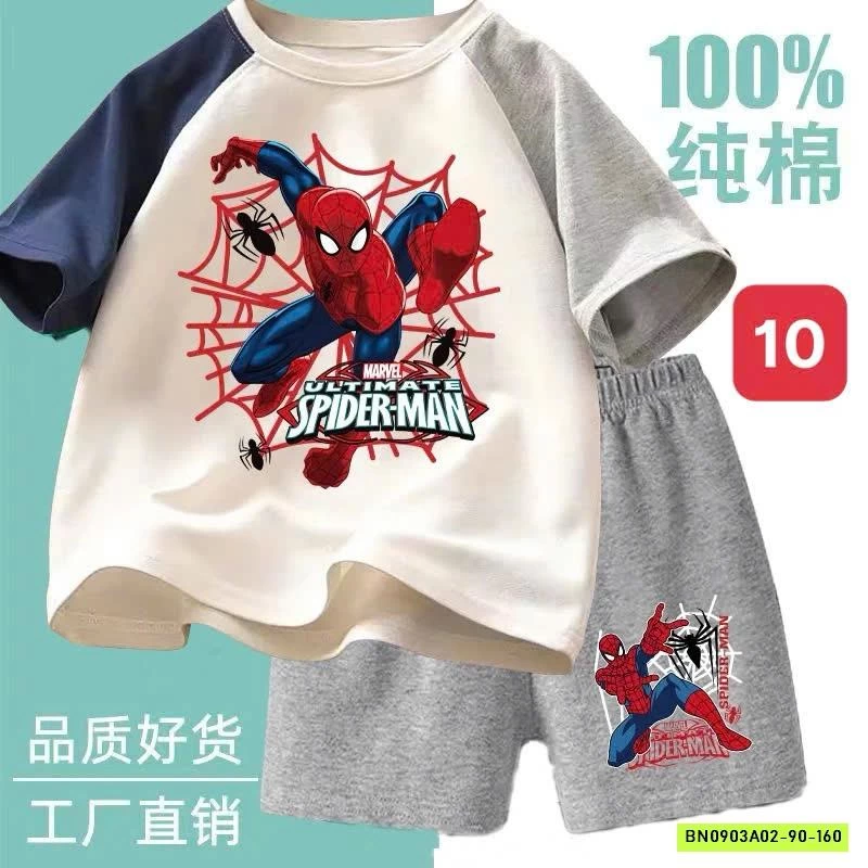 BỘ THUN IN HÌNH HOẠT HÌNH CHO BÉ TRAI hết sale