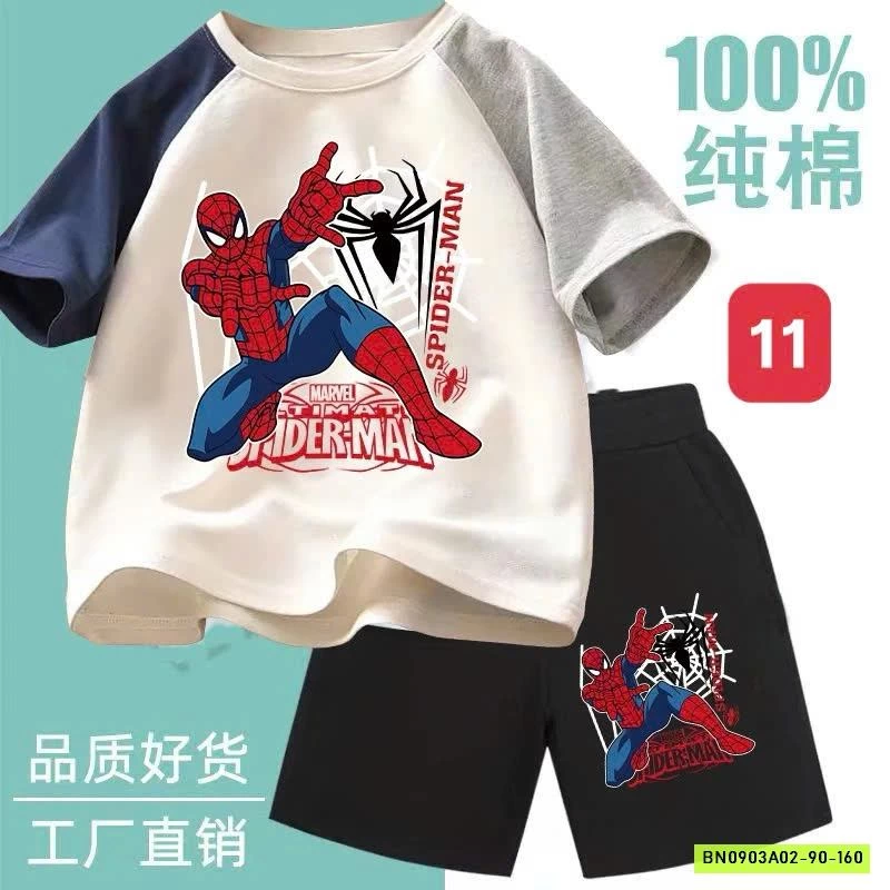 BỘ THUN IN HÌNH HOẠT HÌNH CHO BÉ TRAI hết sale