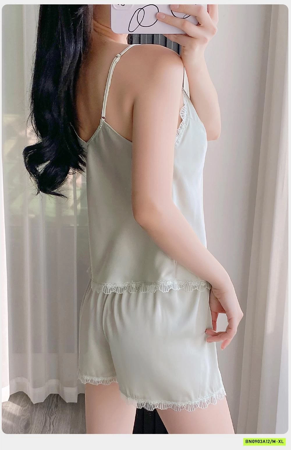 BỘ NGỦ LỤA 2 DÂY VIỀN REN