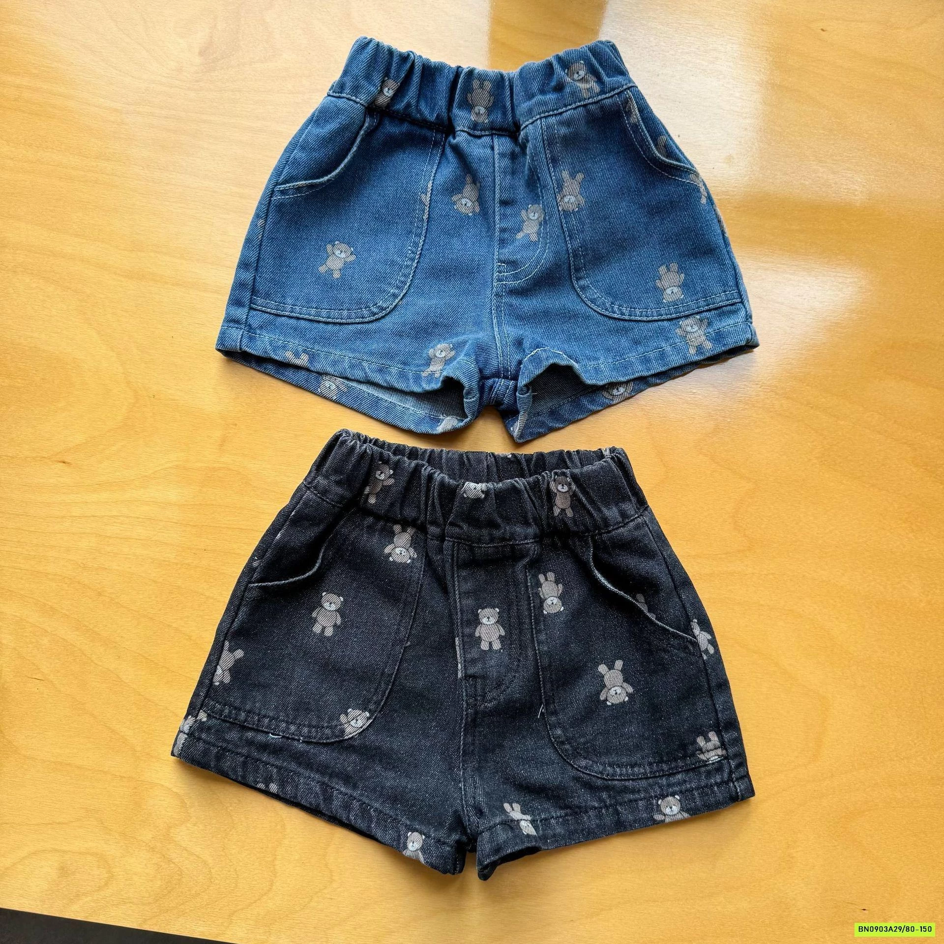 SHORT JEANS THÊU GẤU