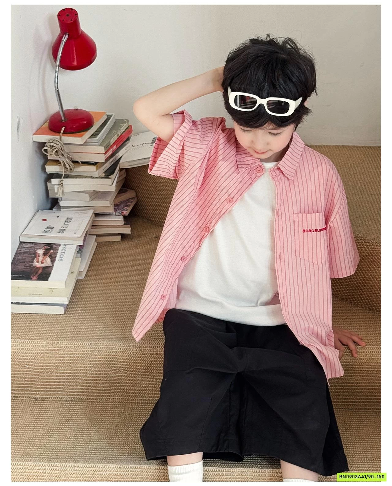 SƠ MI SỌC HỒNG AX6042 AOAOKIDS