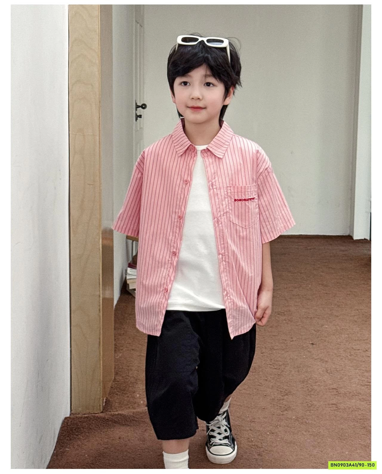 SƠ MI SỌC HỒNG AX6042 AOAOKIDS