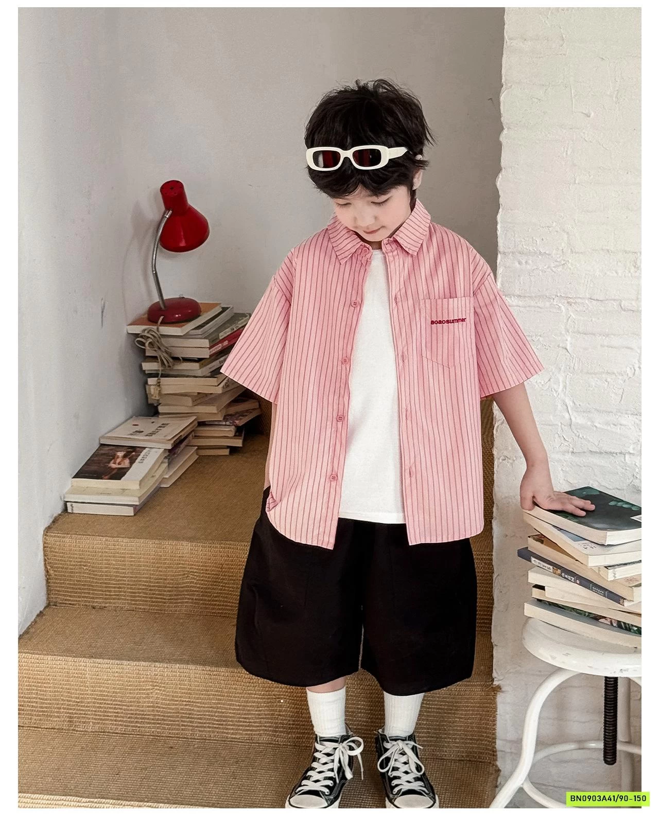 SƠ MI SỌC HỒNG AX6042 AOAOKIDS