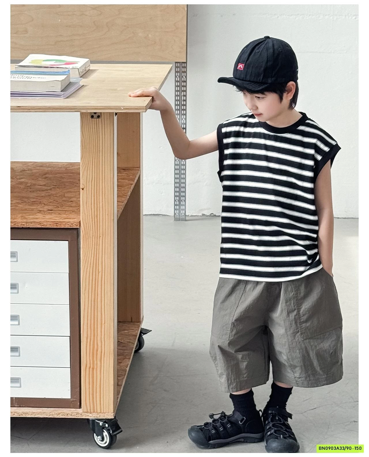 TANKTOP KẺ MIX SHORT GIÓ AOAOKIDS