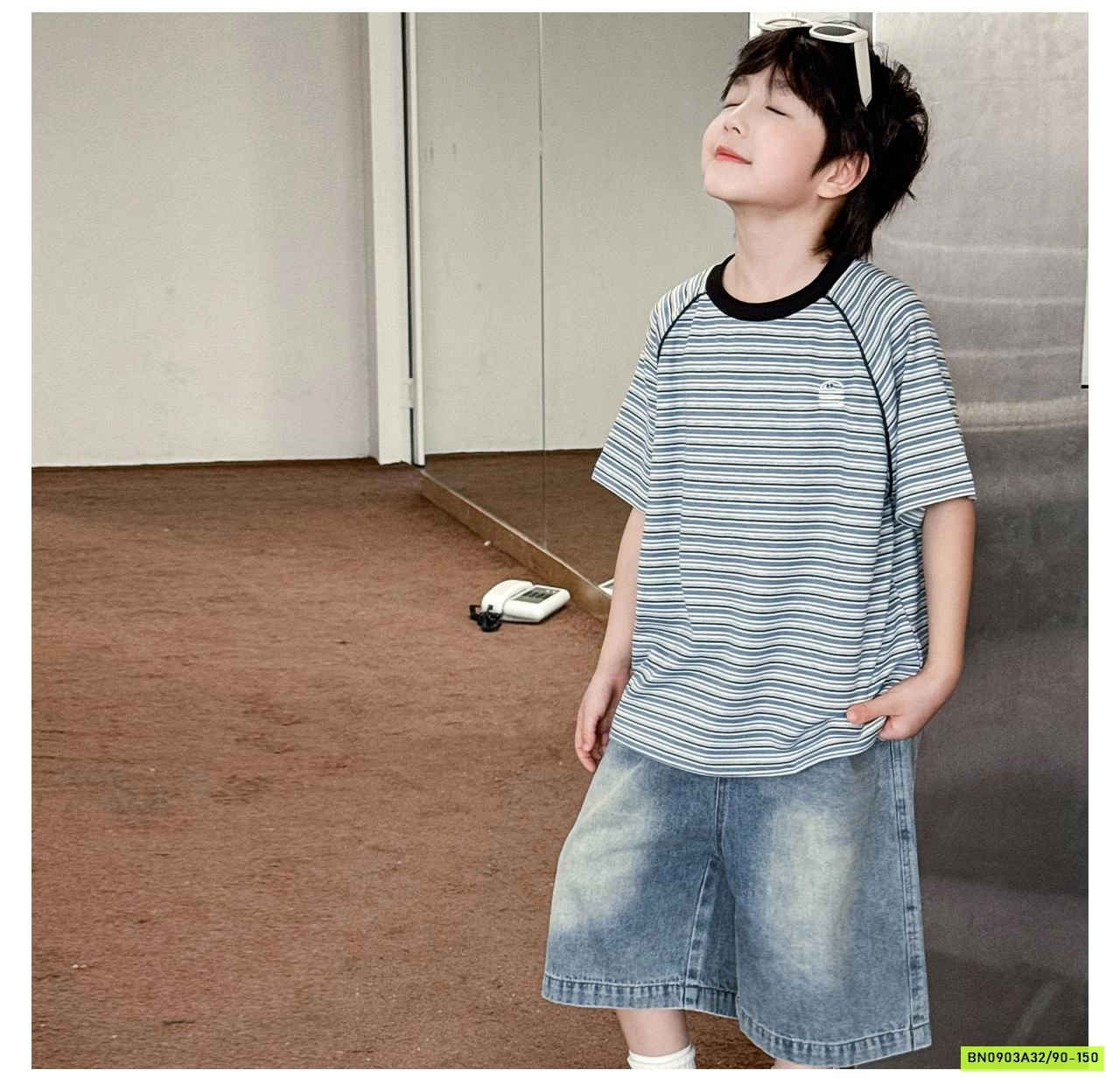 SHORT JEANS BẠC GỐI BASIC AX6038 AOAOKIDS