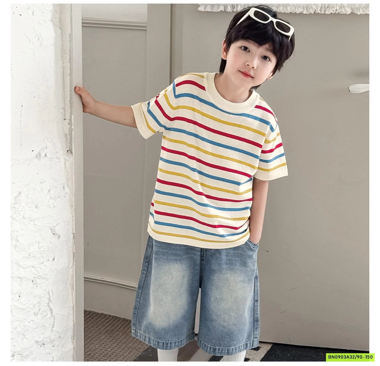 SHORT JEANS BẠC GỐI BASIC AX6038 AOAOKIDS