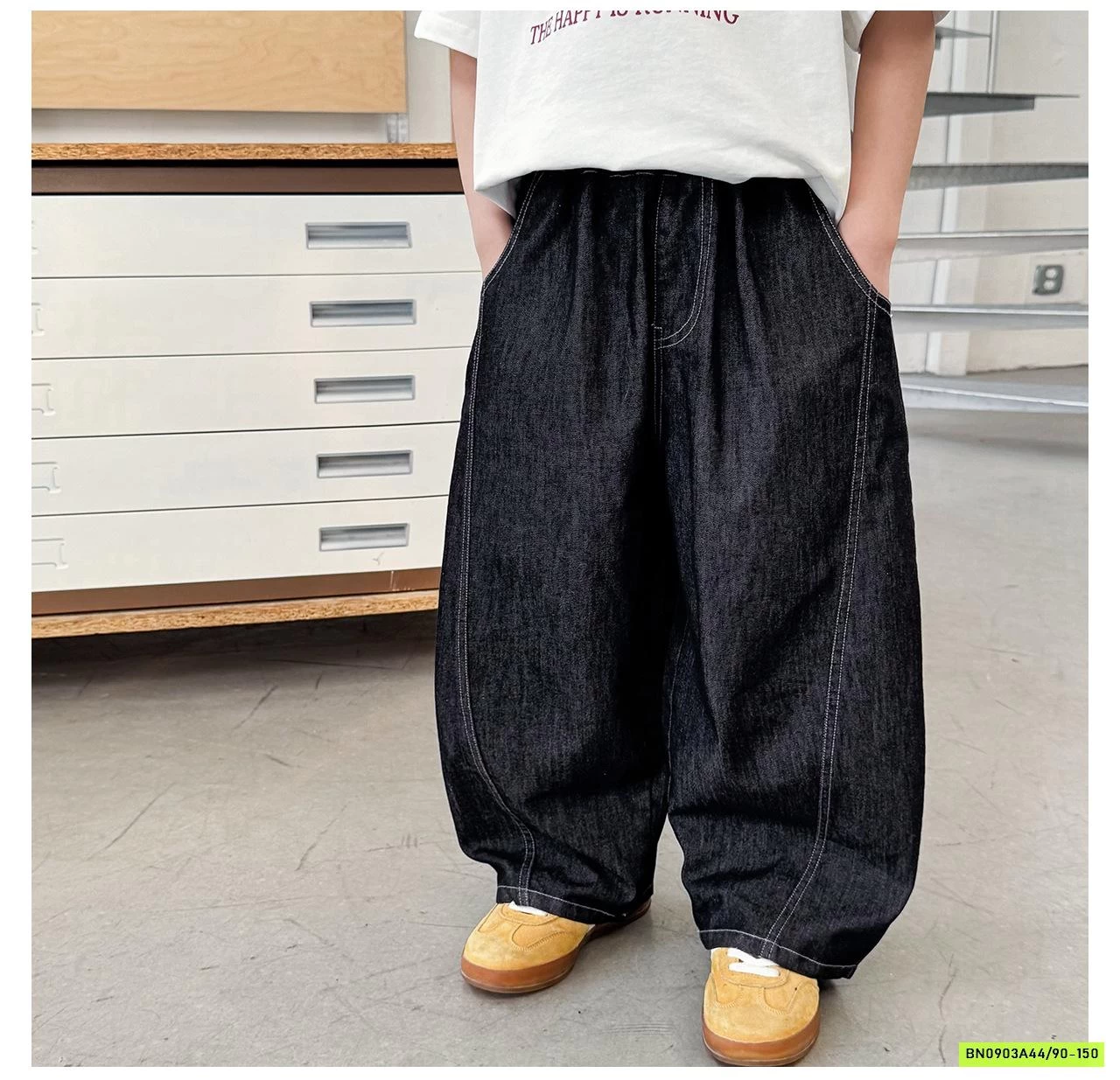 BAGGY DENIM CHỈ NỔI AX6063 AOAOKIDS