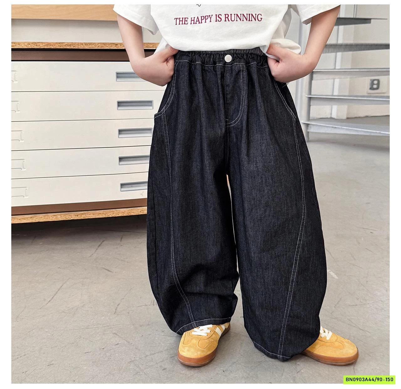 BAGGY DENIM CHỈ NỔI AX6063 AOAOKIDS